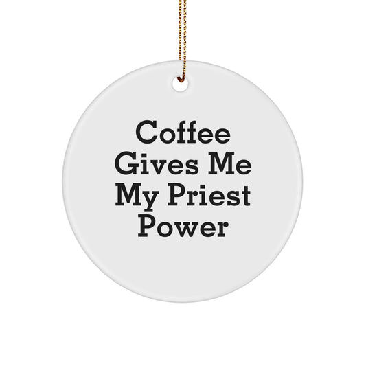 Funny Priest Circle Ornament Gifts from Men for Priest Friends on Christmas Unique Gifts - Image 1
