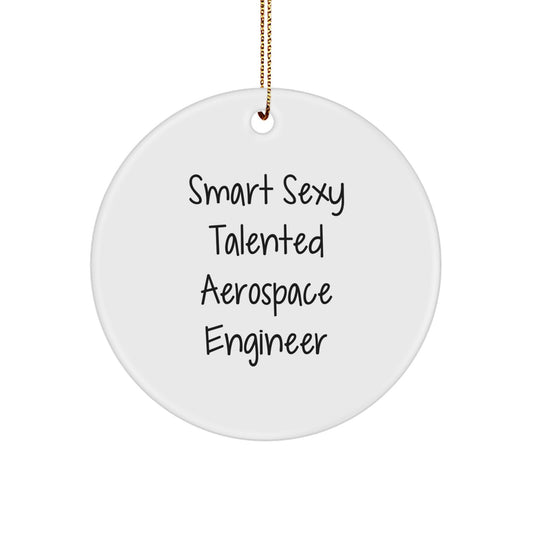 Smart Sexy Talented Aerospace Engineer Gifts, Funny Quote Circle Ornament for Christmas - Image 1
