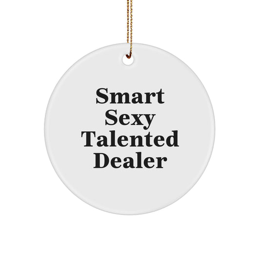 Funny Dealer Gifts from Friends to Men Circle Ornament for Christmas Unique Presents - Image 1