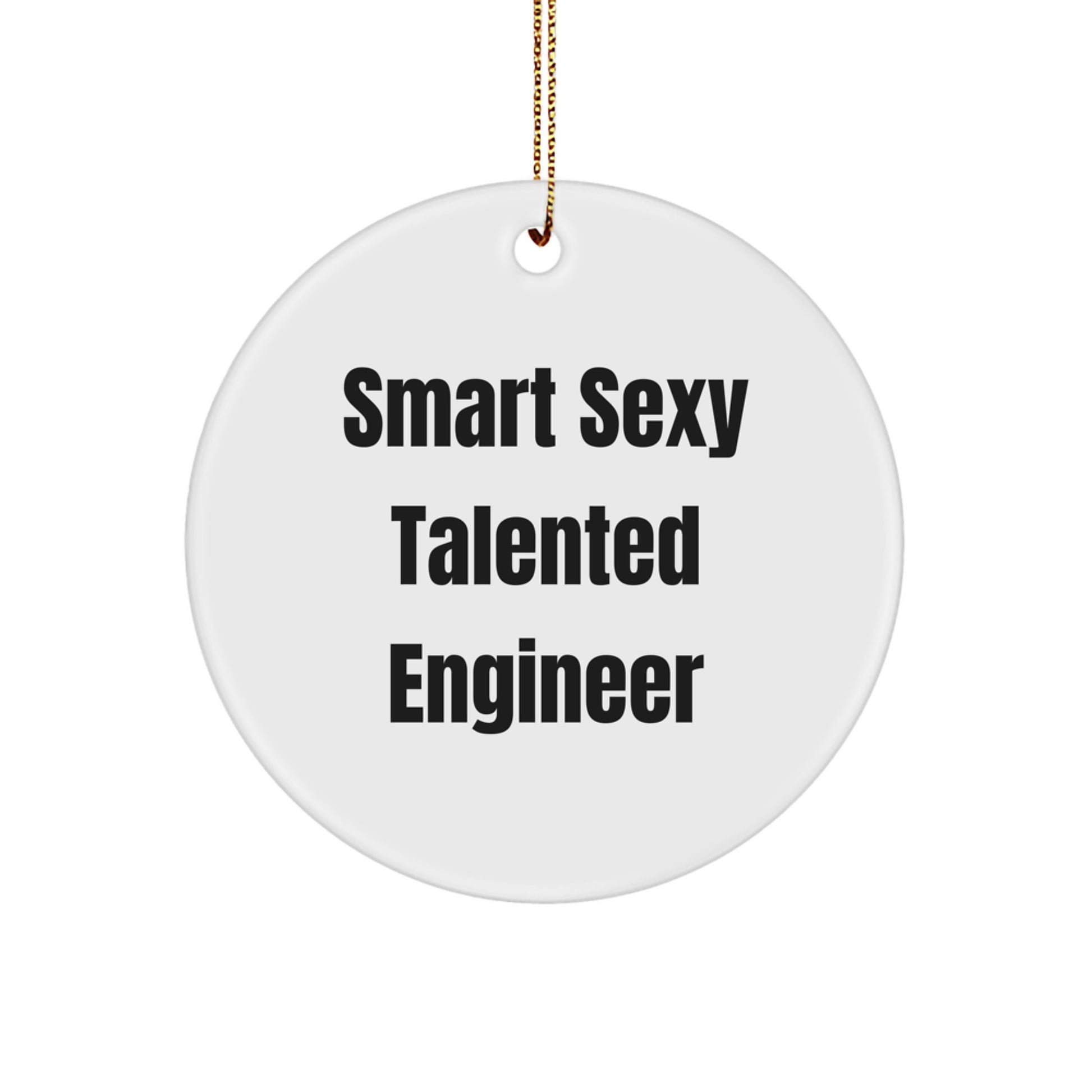 Smart Sexy Talented Engineer Christmas Unique Gifts from Friends - Funny Circle Ornament for Men, Women, or Coworkers - Image 1