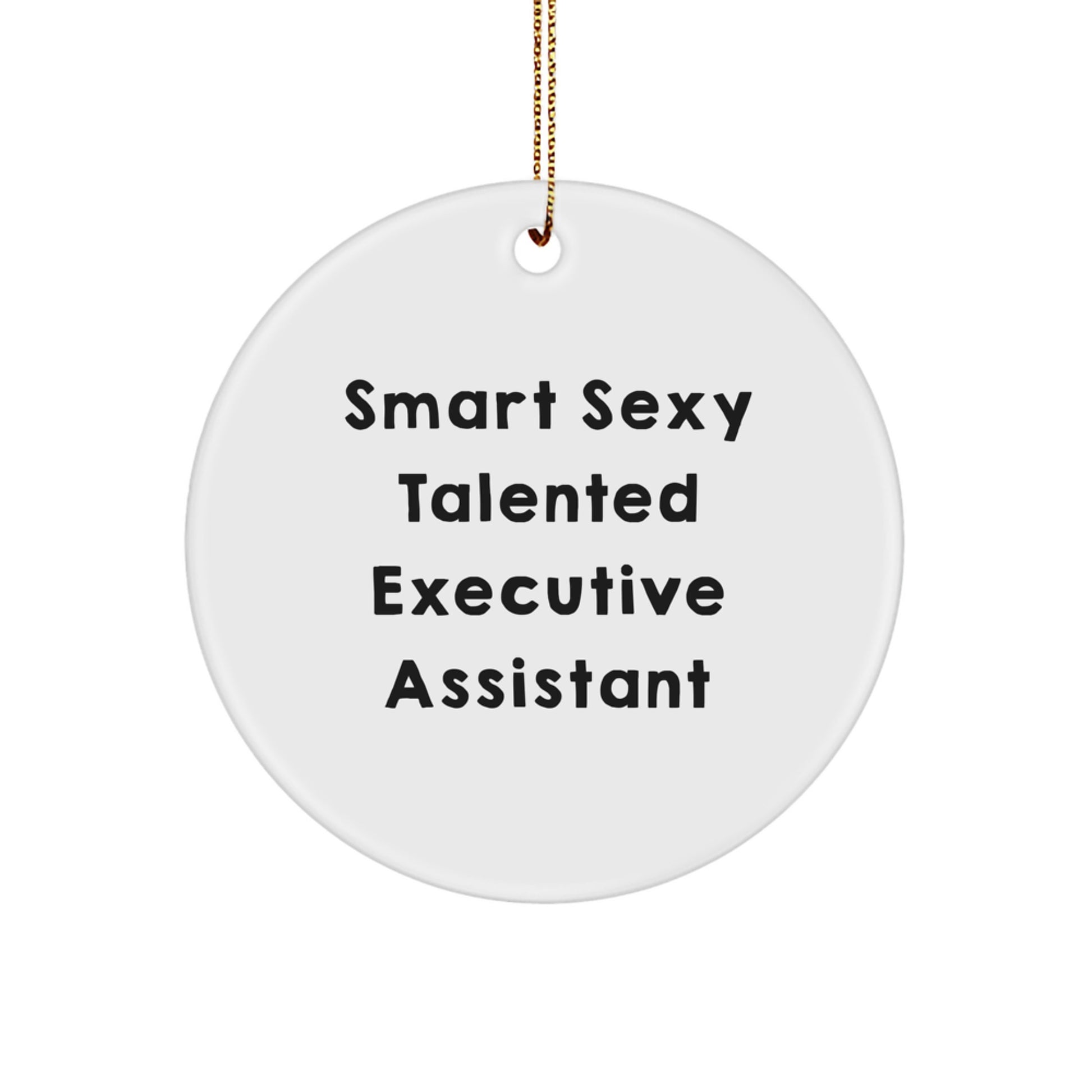 Funny Executive Assistant Gifts from Friends, Circle Ornament with 'Smart Sexy Talented' Quote, Unique Christmas Unique Gifts for Her, Office Decor, Assistant Appreciation - Image 1