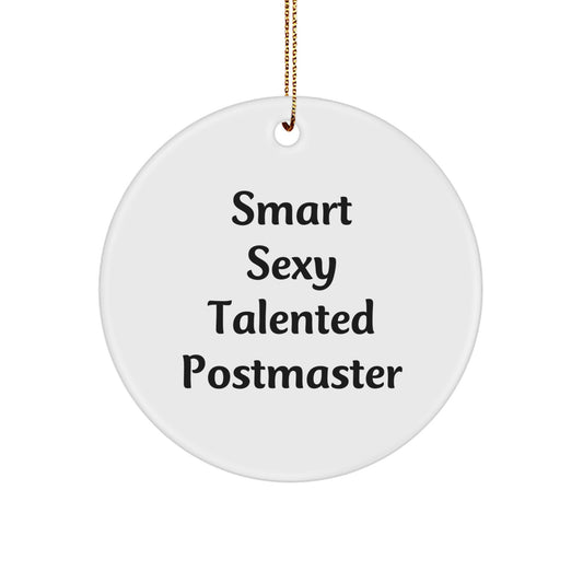 Funny Postmaster Gifts from Friends and Family - Smart Sexy Talented Circle Ornament for Christmas Decorations - Image 1