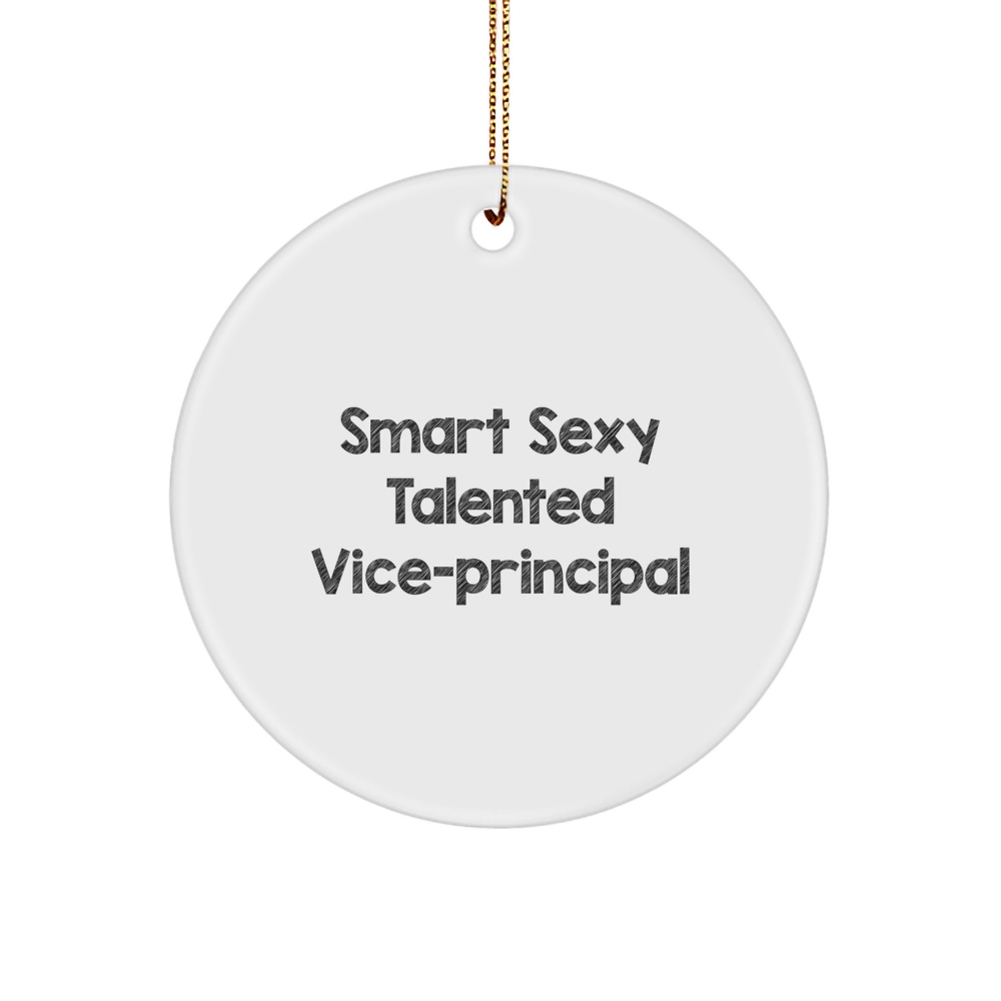 Funny Smart Sexy Talented Vice-principal Gifts, Circle Ornament, 'Smart Sexy Talented Vice-principal' Quote, Christmas Unique Gifts from Family to Vice-principal - Image 1