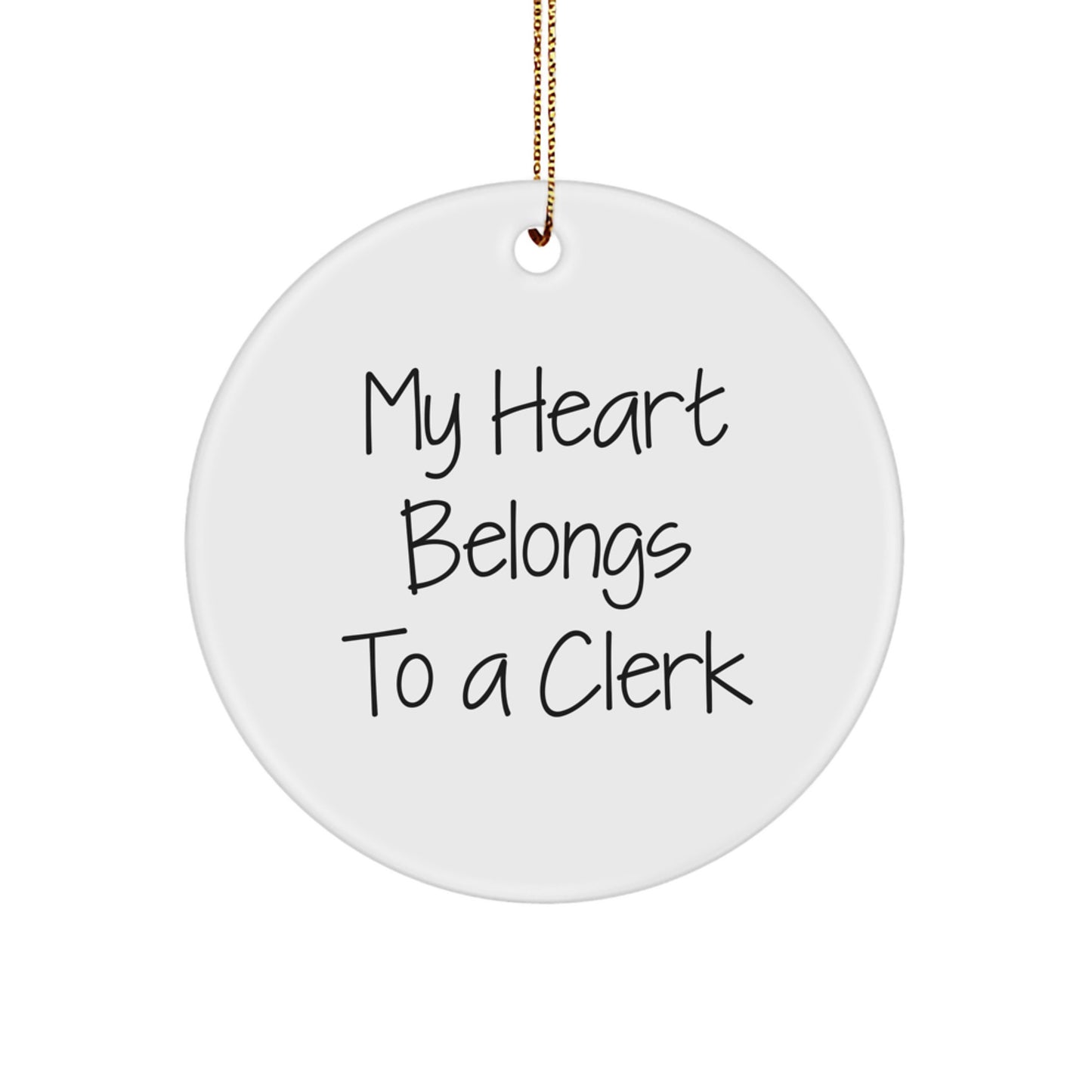 Clerk Gifts, Funny Quote Circle Ornament, Gifts from Men to Clerk, Unique Christmas Unique Gifts for Clerk - Image 1