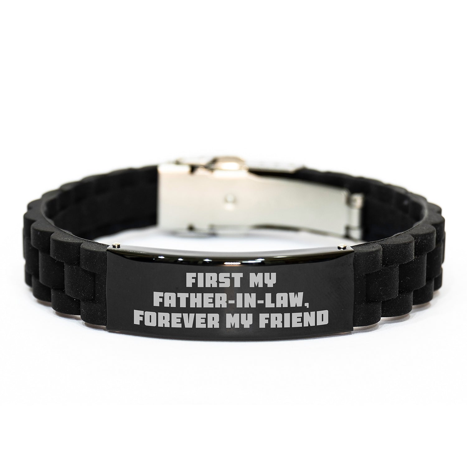 Father-in-law Gifts for Men, Funny Quote Glide lock Clasp Bracelet, Gifts from Family to Father-in-law on Christmas Unique Gifts - Image 1