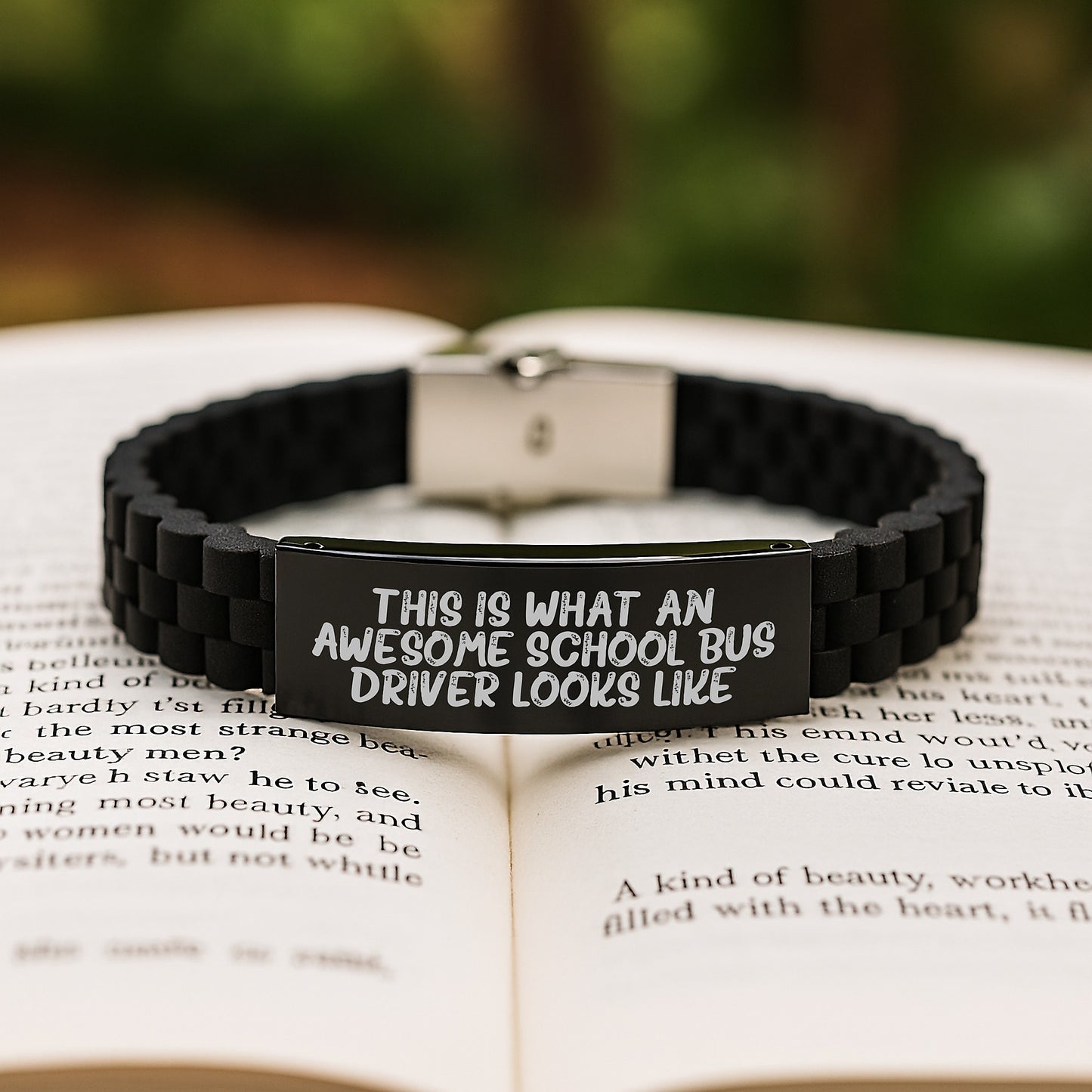 Funny School Bus Driver Gifts from Family - This Is What An Awesome School Bus Driver Looks Like Glide lock Clasp Bracelet for Birthday - Image 2