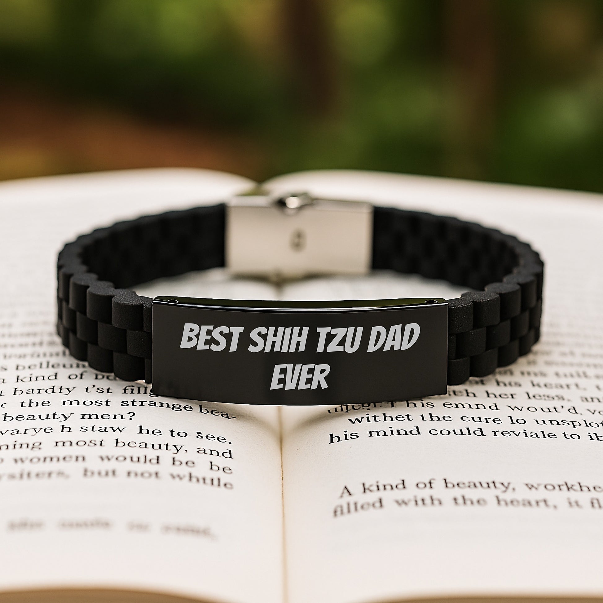 Funny Shih Tzu Dog Gifts from Men, Best Shih Tzu Dad Ever Glide lock Clasp Bracelet for Graduation Unique Gifts - Image 2