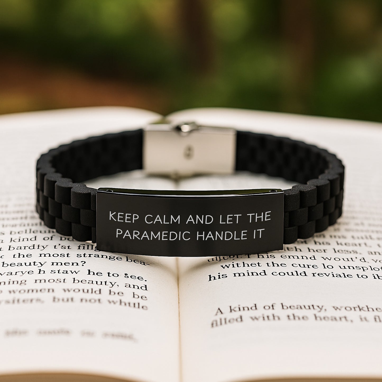 Funny Rescue Worker Gifts for Men - Keep Calm And Let The Rescue Worker Handle It Glide lock Clasp Bracelet, Christmas Unique for Rescue Worker Friends - Image 2