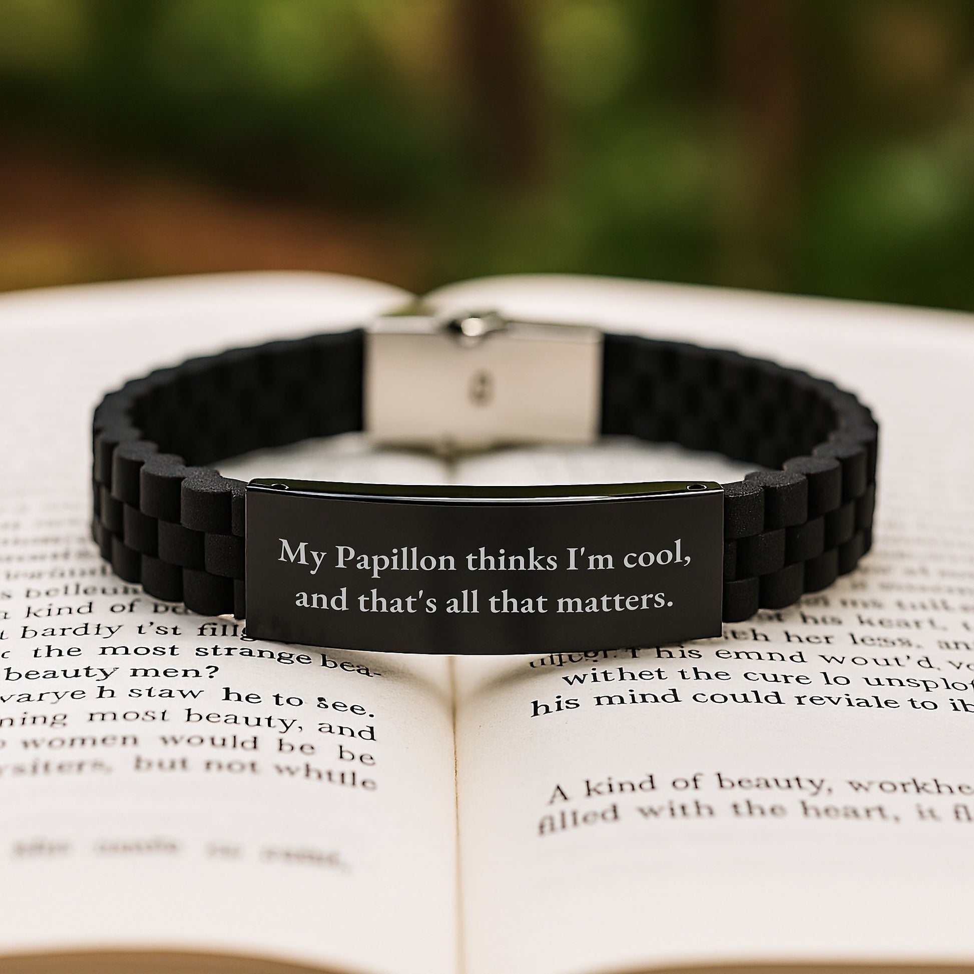 Papillon Dog Lover's Special Gift, Funny Quote Glide lock Clasp Birthday Present from Friends or Family to Men or Women - Image 2