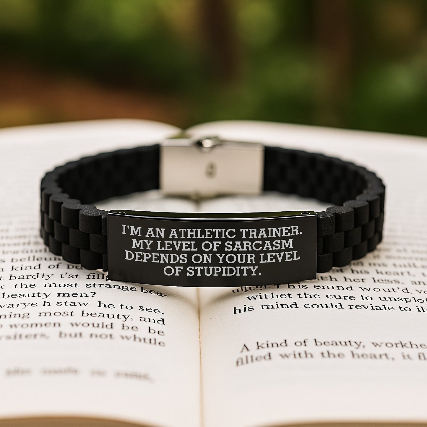 Funny Athletic Trainer Gifts from Friends for Birthday - Glide lock Clasp Bracelet with Sarcasm Quote - Gifts for Men, Women, or Family - Image 2