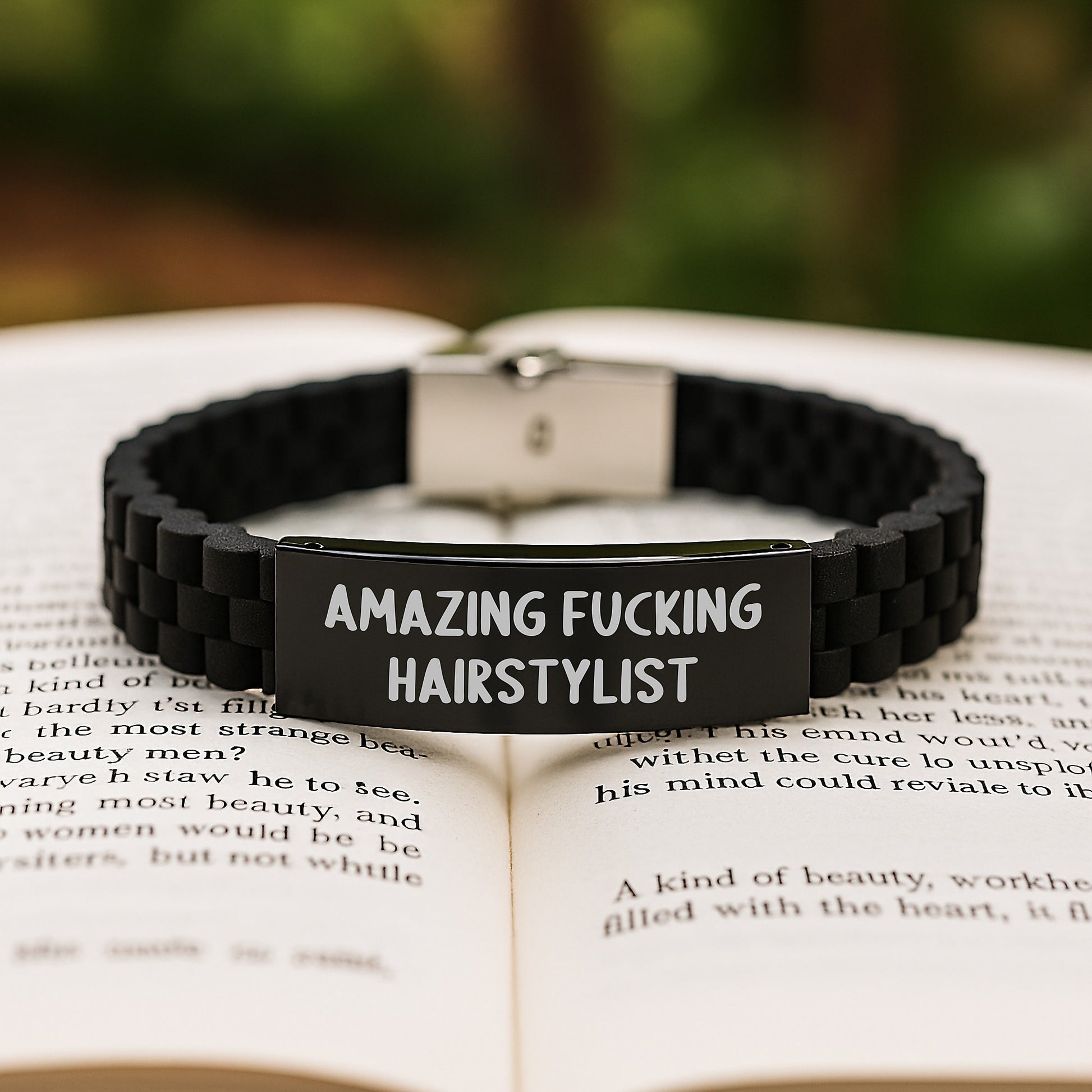 Funny Hairstylist Christmas Unique Gifts from Men for Amazing Hairstylist Friends Glide lock Clasp Bracelet - Image 2