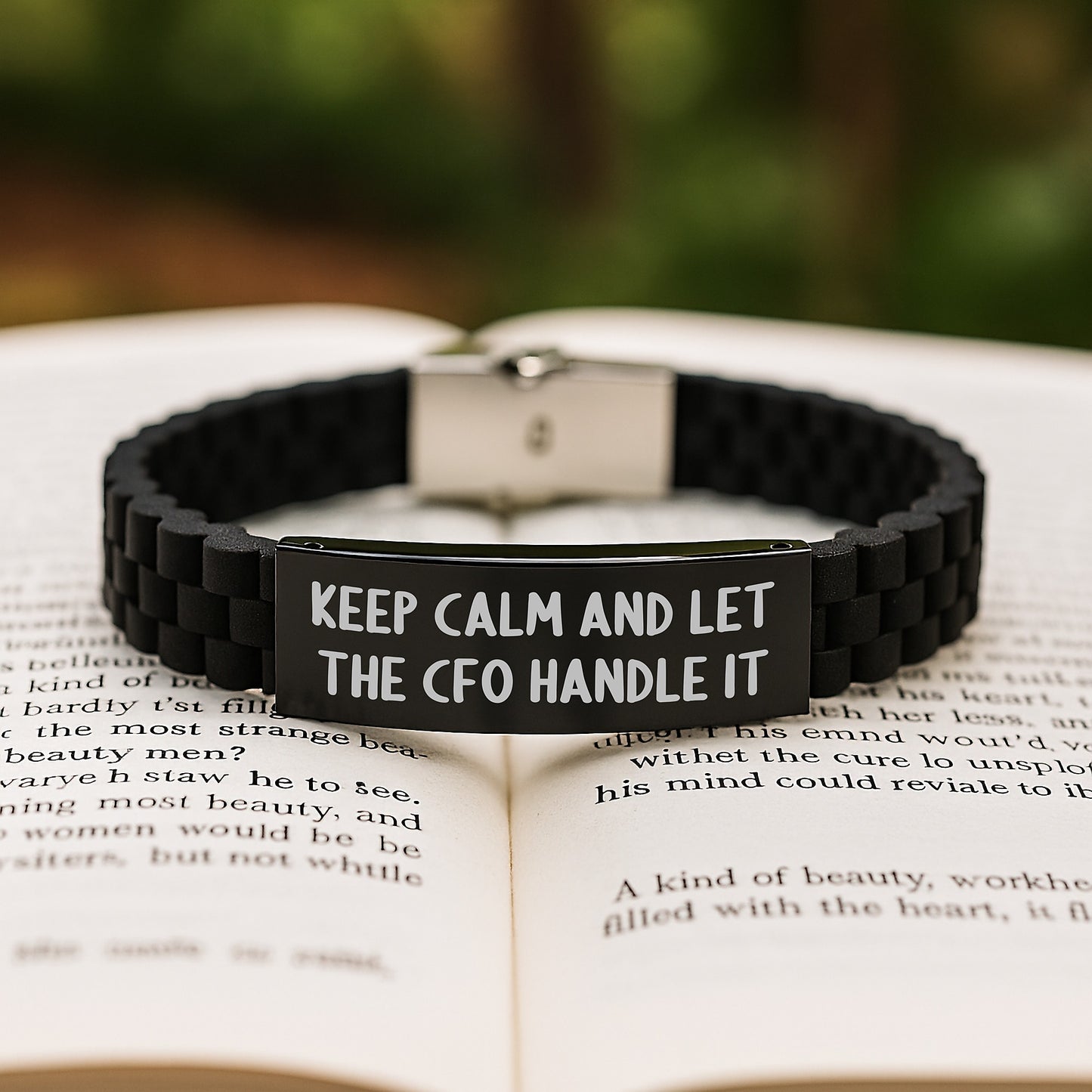 CFO Christmas Unique Gifts Funny Quote Glide lock Clasp Bracelet from Family, Gifts for CFO Men - Image 2