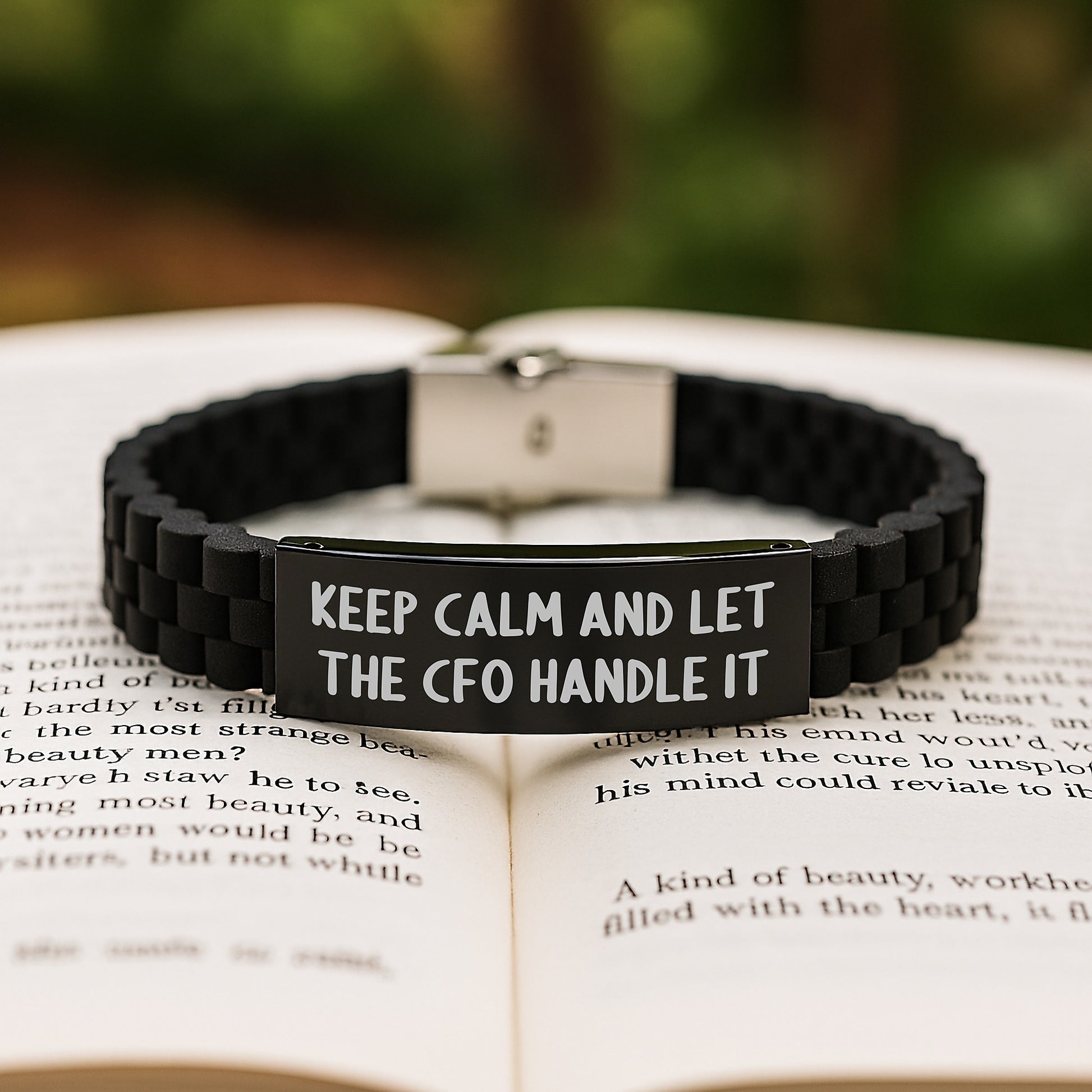 CFO Christmas Unique Gifts Funny Quote Glide lock Clasp Bracelet from Family, Gifts for CFO Men - Image 2