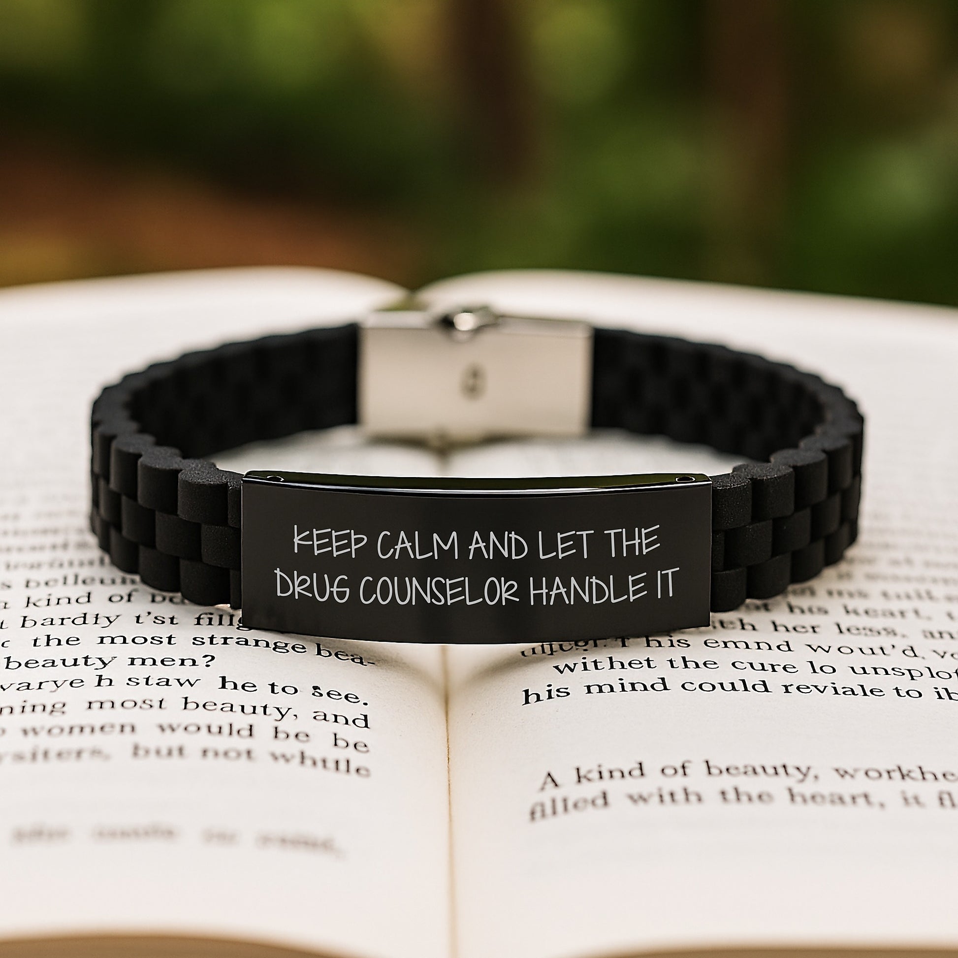Funny Drug Counselor Gifts for Men, Women, Friends, or Family - Glide lock Clasp Bracelet Keep Calm and Let Them Handle It - Christmas Unique Presents from Coworkers - Image 2