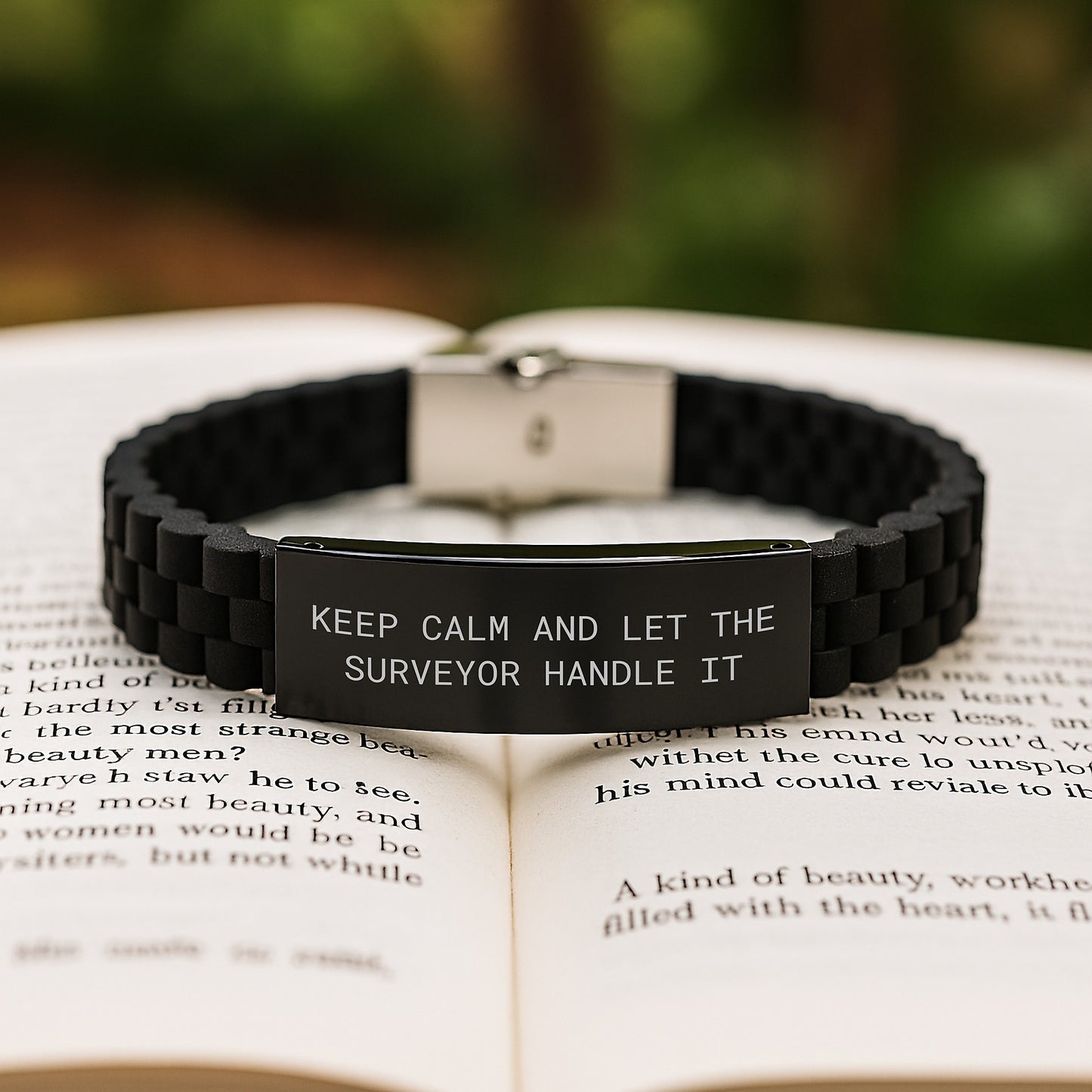 Funny Surveyor Gifts for Men, Surveyor Glide lock Clasp Bracelet, Keep Calm And Let The Surveyor Handle It Christmas Unique Gifts from Husband to Surveyor - Image 2