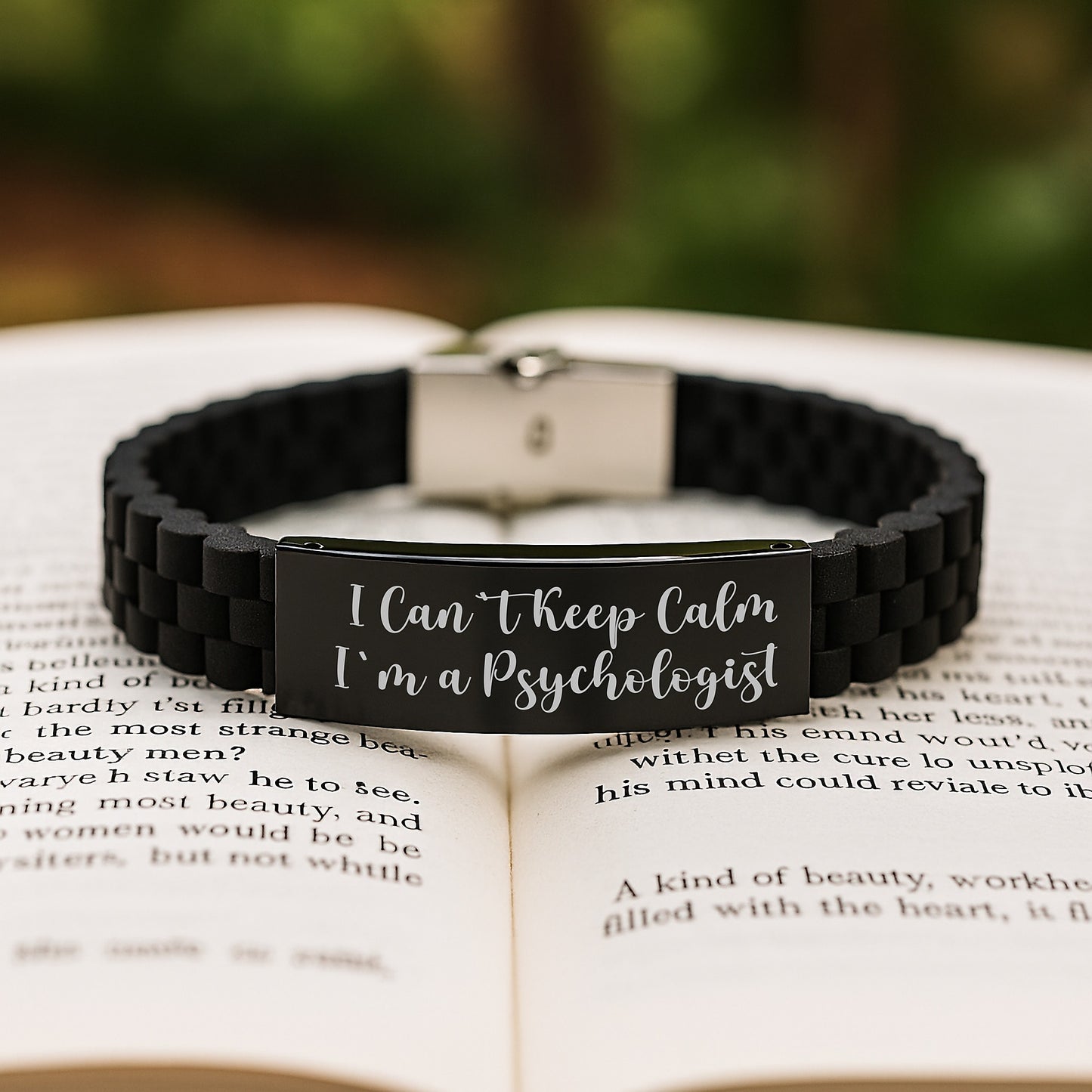 Funny Psychologist Gifts for Men, Women, or Friends - Glide lock Clasp Bracelet with Inspirational Quote - Image 2