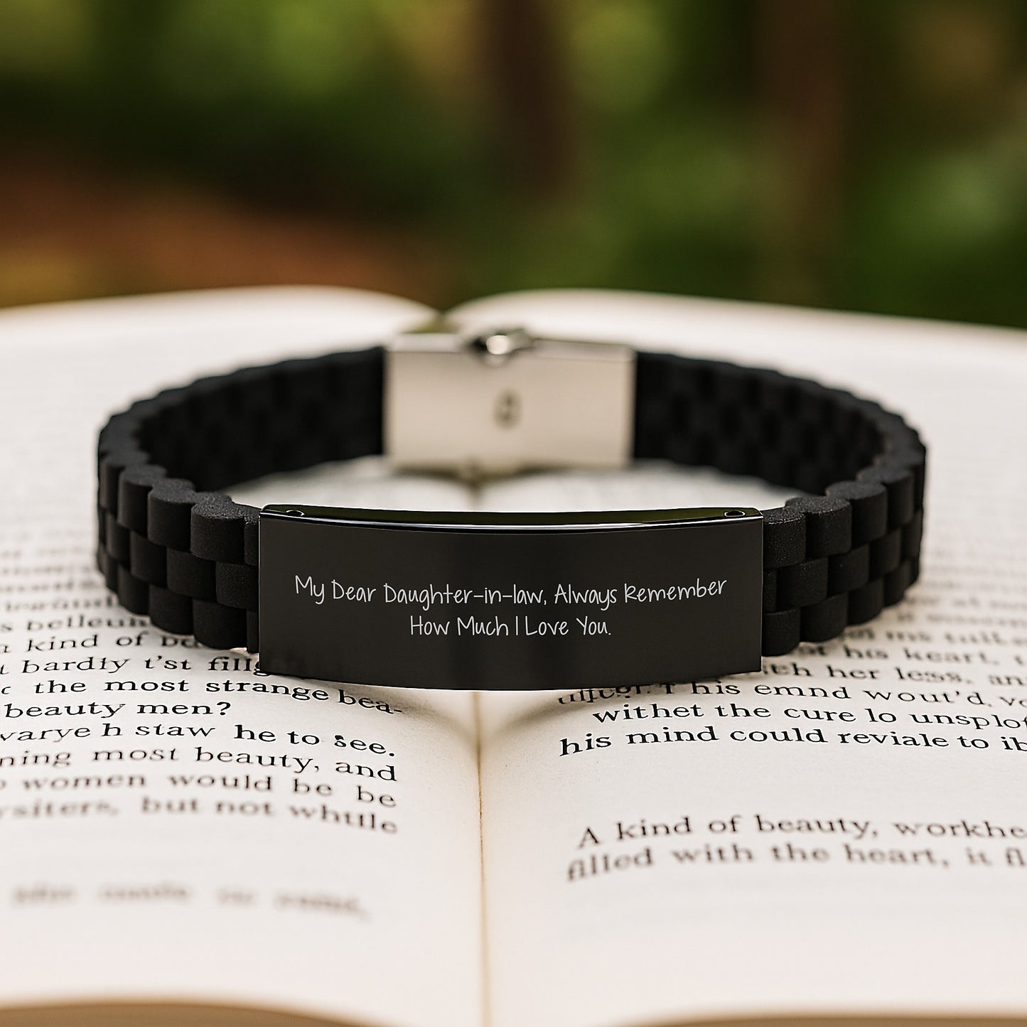 Daughter-in-law Funny Quote Glide lock Clasp Bracelet, Gifts from Men to Daughter-in-law, Birthday Unique Gifts for Daughter-in-law - Image 2