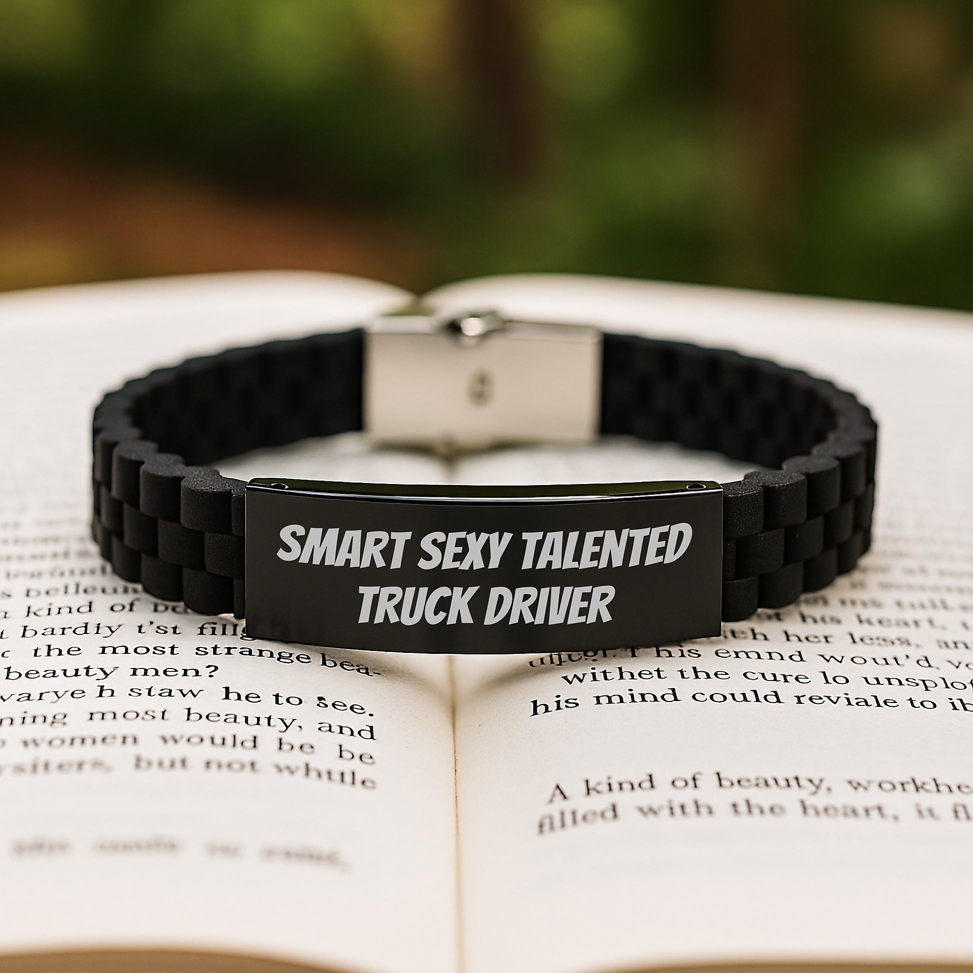 Smart Sexy Talented Truck Driver Gift for Birthday, Glide lock Clasp Bracelet for Men, Adjustable and Rust Resistant Truck Driver Birthday Unique Gift from Family - Image 2