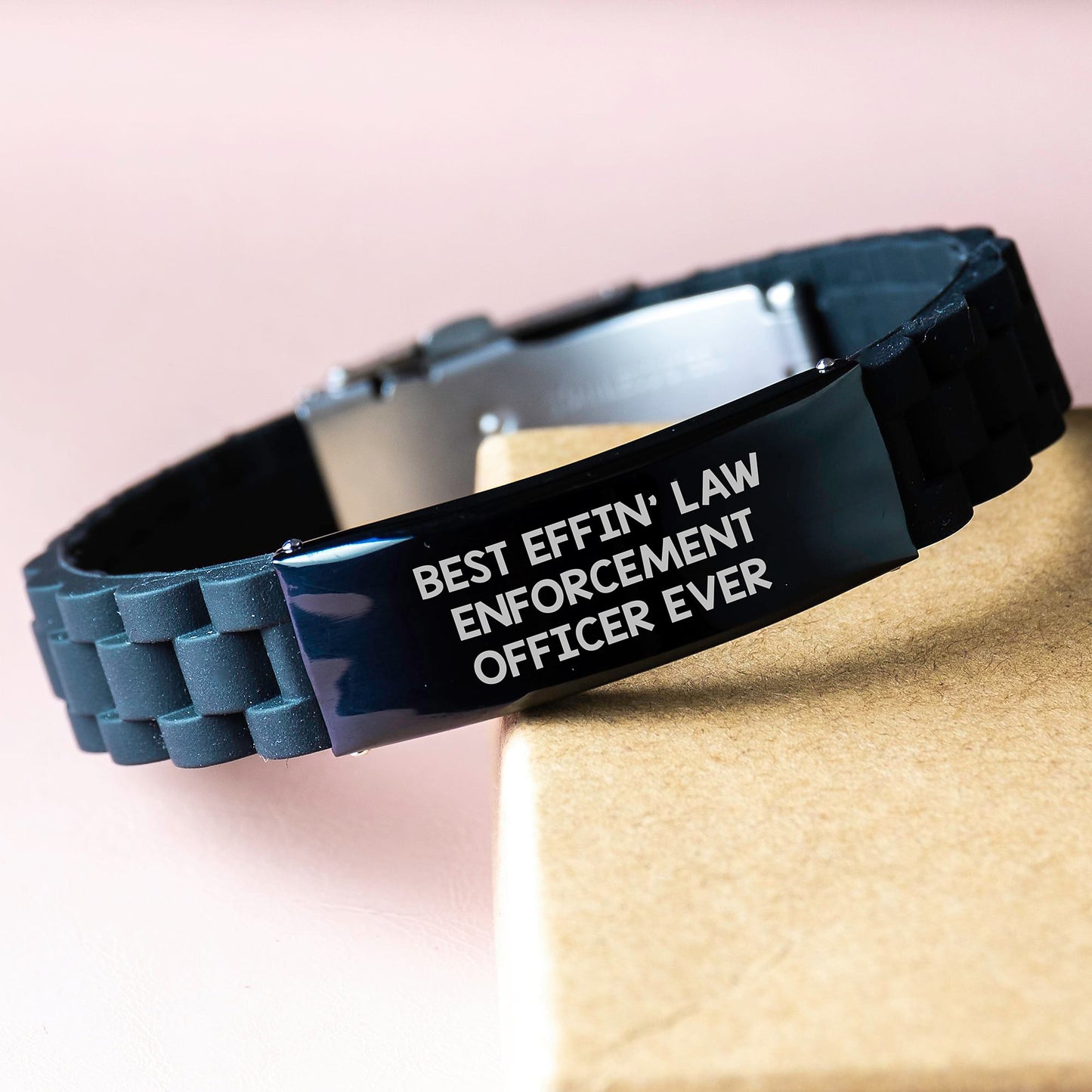 Funny Law Enforcement Officer Gifts for Men, Glide lock Clasp Bracelet with Best Effin' Humor, Christmas Unique Presents from Friends - Image 3