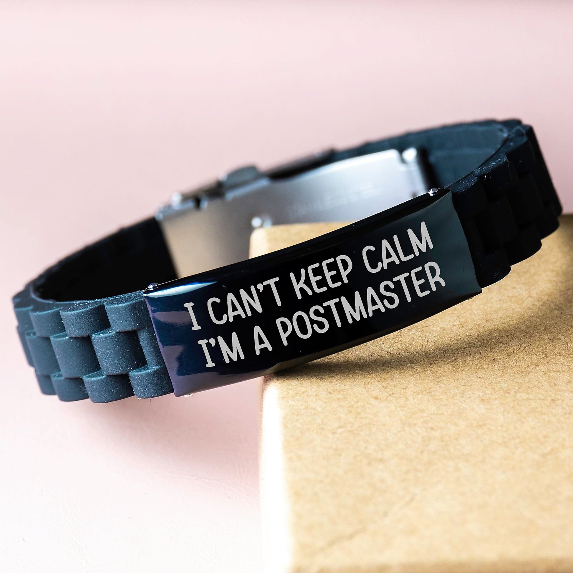 Funny Postmaster Gifts I Cant Keep Calm I'm A Postmaster Glide lock Clasp Bracelet for Men Women Postmaster Friends - Image 3