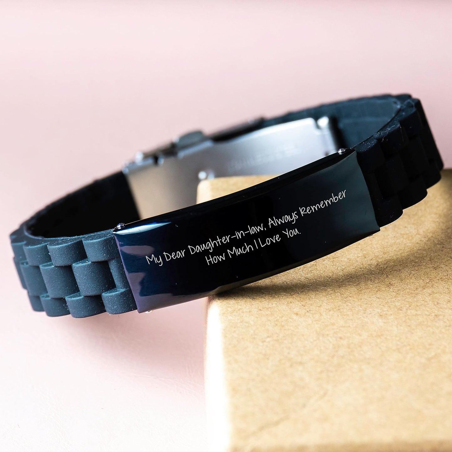 Daughter-in-law Funny Quote Glide lock Clasp Bracelet, Gifts from Men to Daughter-in-law, Birthday Unique Gifts for Daughter-in-law - Image 3