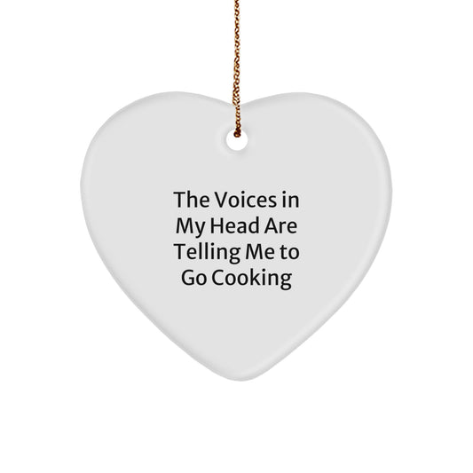 Funny Cooking Heart Ornament, Gifts from Friends, Gifts for Men, Inspirational Quote, Unique Christmas Unique Gifts - Image 1
