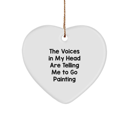 Funny Painting Quotes Gifts from Friends for Painting Enthusiasts, Heart Ornament for Christmas - Image 1