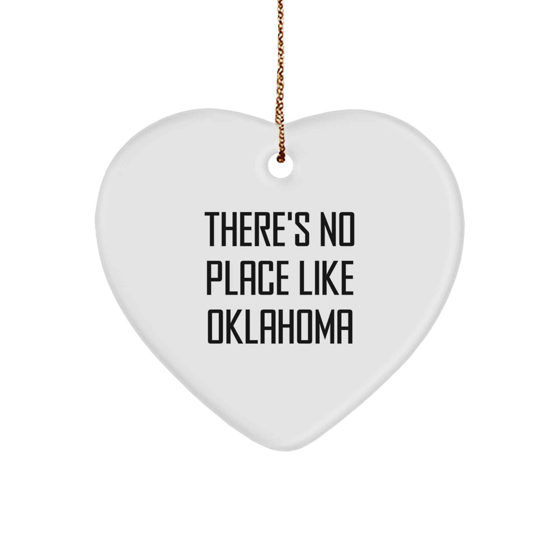 Oklahoma Heart Ornament 'There's No Place Like Oklahoma' - Unique Gifts from Friends and Family for Women, Men, and Home Decor - Image 1