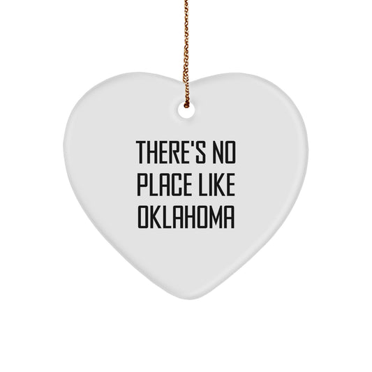Oklahoma Heart Ornament 'There's No Place Like Oklahoma' - Unique Gifts from Friends and Family for Women, Men, and Home Decor - Image 1