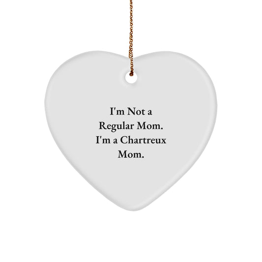 Chartreux Cat Mom Gifts for Friends - Heart Ornament with Funny Quote, Christmas Unique Gifts from Family to Coworkers - Image 1