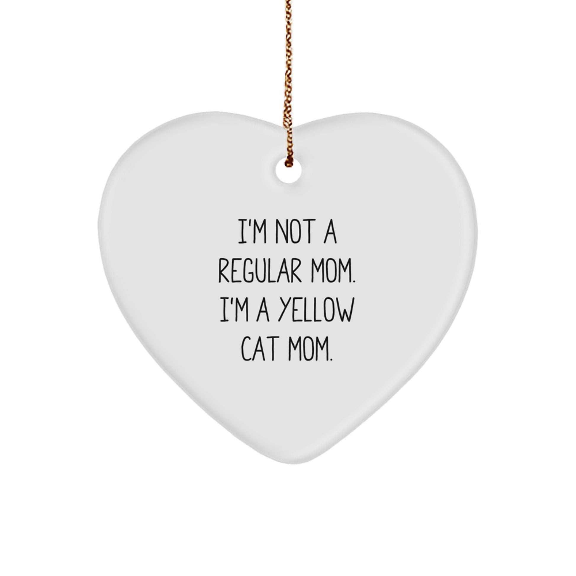 Funny Yellow Cat Mom Heart Ornament, Gifts from Mom to Yellow Cat, Unique Christmas Unique Gifts for Family, Friends, and Coworkers - Image 1