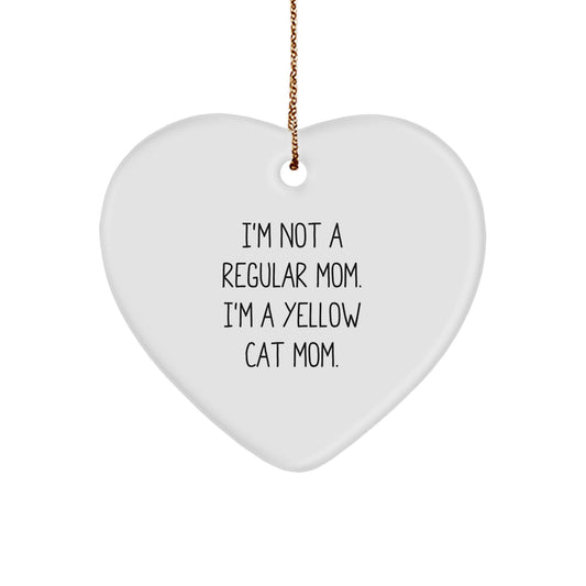 Funny Yellow Cat Mom Heart Ornament, Gifts from Mom to Yellow Cat, Unique Christmas Unique Gifts for Family, Friends, and Coworkers - Image 1