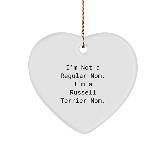 Russell Terrier Dog Moms' Funny Heart Ornament Gifts from Friends, Family, or Coworkers for Christmas - Image 1