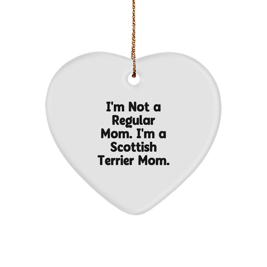 Scottish Terrier Dog Mom's Heartwarming Christmas Unique Gift, I'm Not A Regular Mom. I'm A Scottish Terrier Mom., Heart Ornament for Scottish Terrier Lovers, Gifts from Family to Family - Image 1
