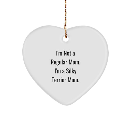 Silky Terrier Dog Mom Gifts, Funny Quote, Heart Ornament, Christmas Unique Silky Terrier Dog Lover Gifts, Gifts from Family, Gifts for Silky Terrier Dog - Image 1