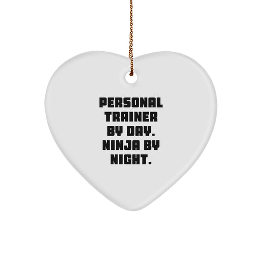 Personal Trainer Gifts from Friends to Family - Heart Ornament with Funny Quote, Perfect for Christmas - Image 1