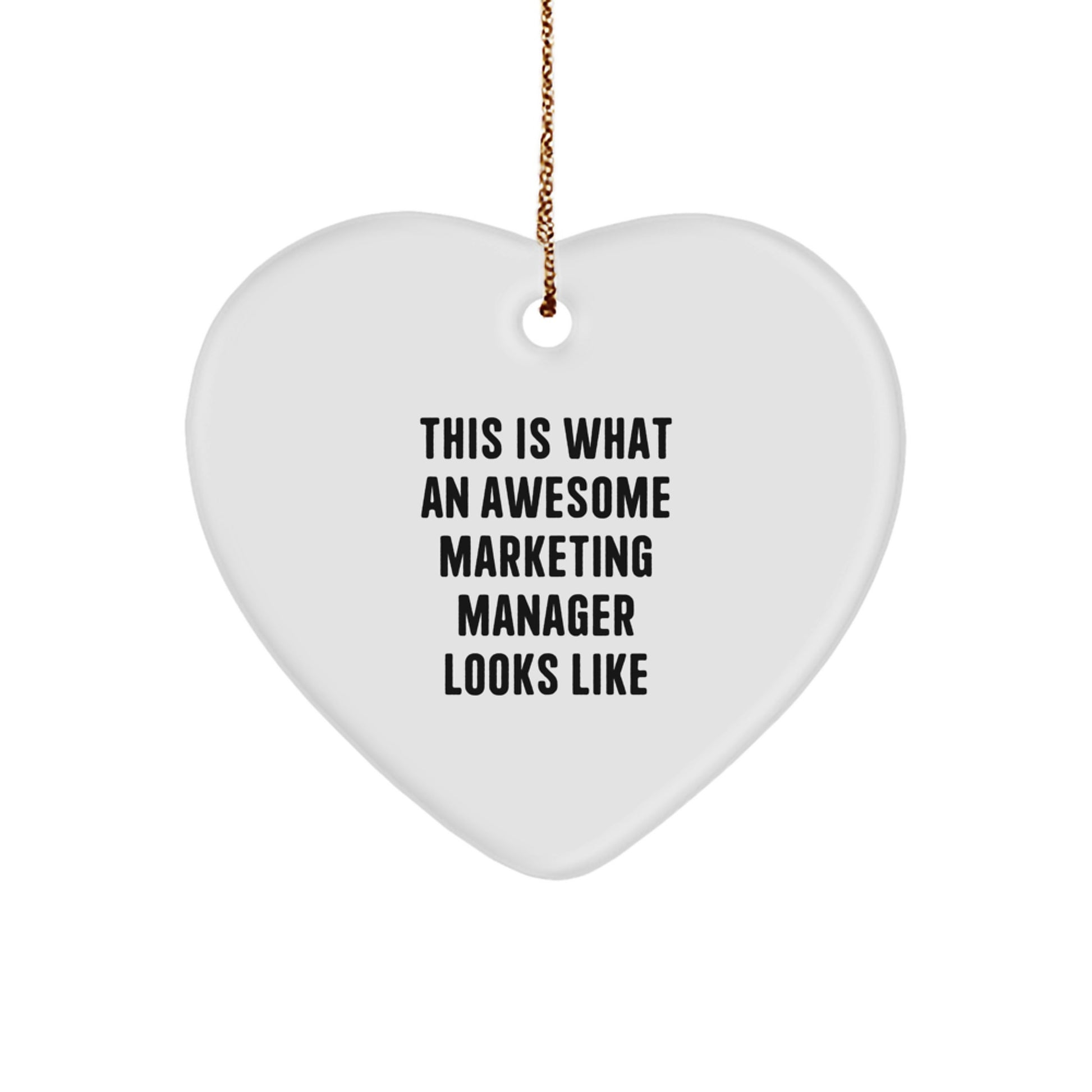 Marketing Manager Gifts from Friends, Heart Ornament with Funny Quote, Christmas Unique Gifts - Image 1