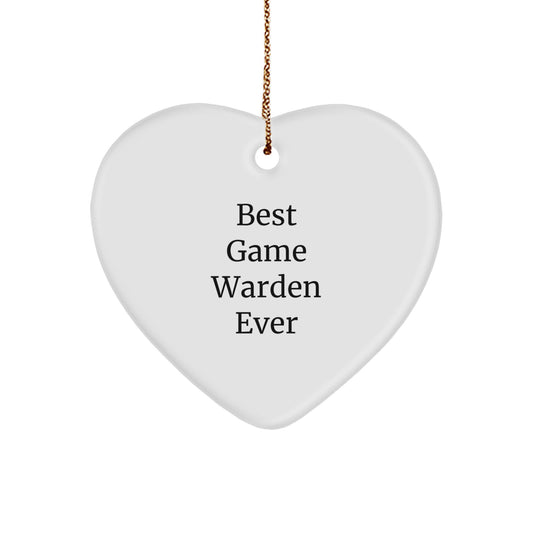 Game Warden Gifts from Best, Funny Heart Ornament for Men, Women, Friends, and Family - 'Best Game Warden Ever' Quote, Heartfelt Christmas Unique Gift - Image 1
