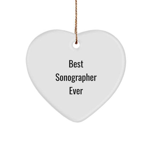 Gifts from Family for Best Sonographer Ever - Funny Heart Ornament for Christmas - Image 1