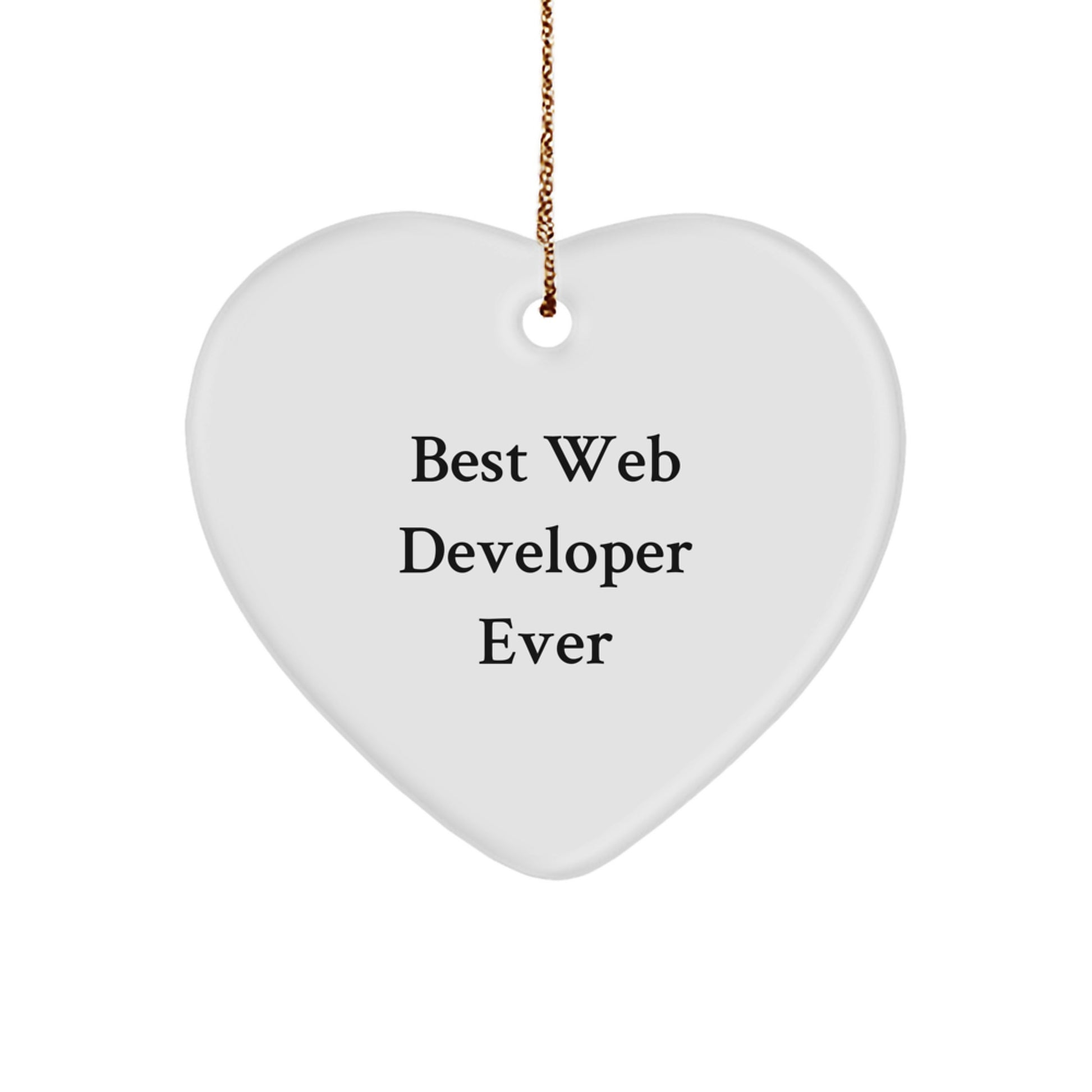 Funny Web Developer Gifts from Friends for Men, Best Web Developer Ever Heart Ornament, Christmas Unique - Image 1