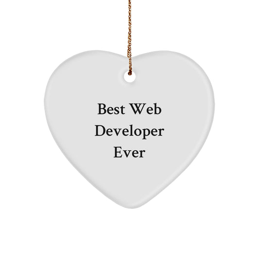 Funny Web Developer Gifts from Friends for Men, Best Web Developer Ever Heart Ornament, Christmas Unique - Image 1