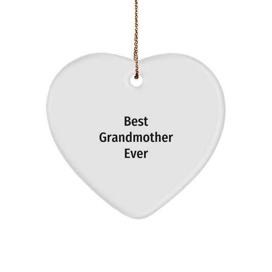 Gifts from Family to Best Grandmother Ever, Heart Ornament for Christmas, Funny Quote Inside, Grandmother Gifts, Gifts for Grandmother - Image 1