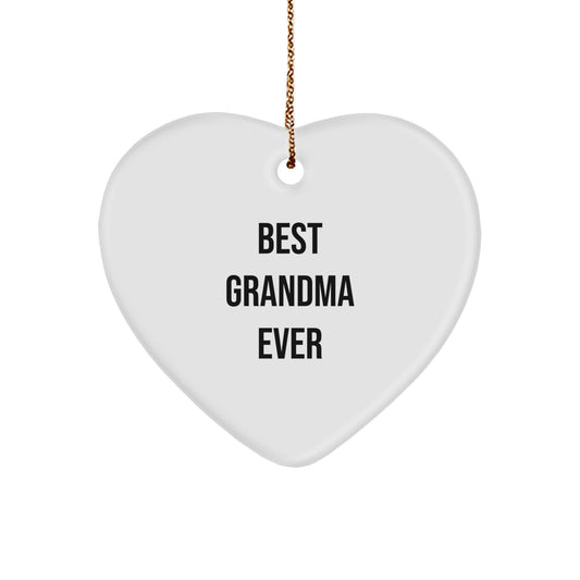 Gifts from Family to Best Grandma Ever Heart Ornament, Christmas Unique Gift for Grandma - Image 1