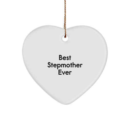 Funny Stepmother Gifts from Friends Best Ever Heart Ornament for Christmas - Image 1