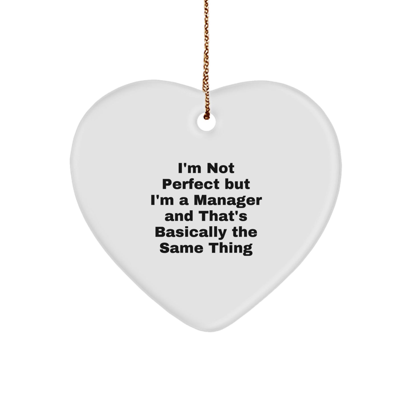 Funny Quote Gifts for Manager, Heart Ornament, Christmas Unique Gifts from Friends, Perfect for Coworkers, Family Members - Image 1