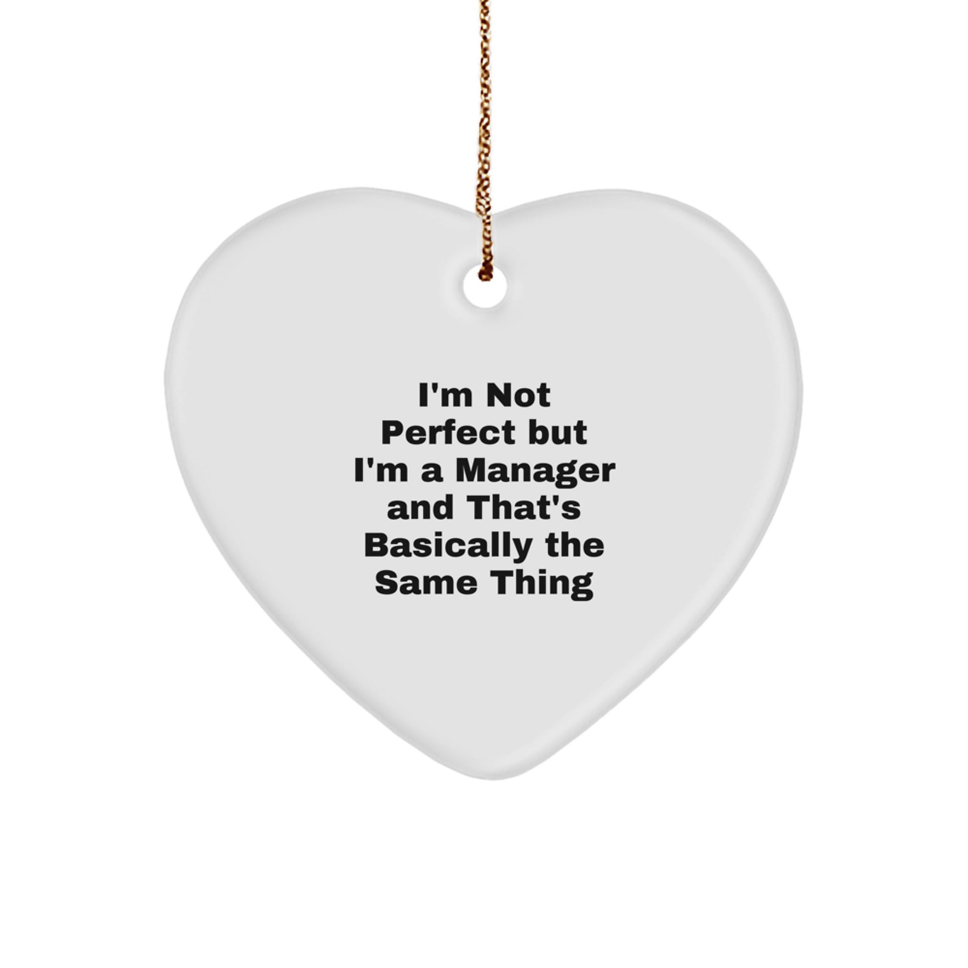 Funny Quote Gifts for Manager, Heart Ornament, Christmas Unique Gifts from Friends, Perfect for Coworkers, Family Members - Image 1