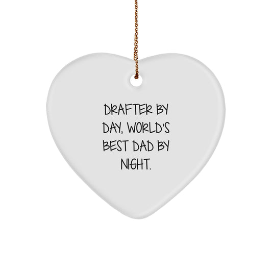 Heartfelt Drafter Gifts from Men, Funny Quote by Drafter By Day, World's Best Dad By Night, Christmas Unique Gifts for Drafter - Image 1