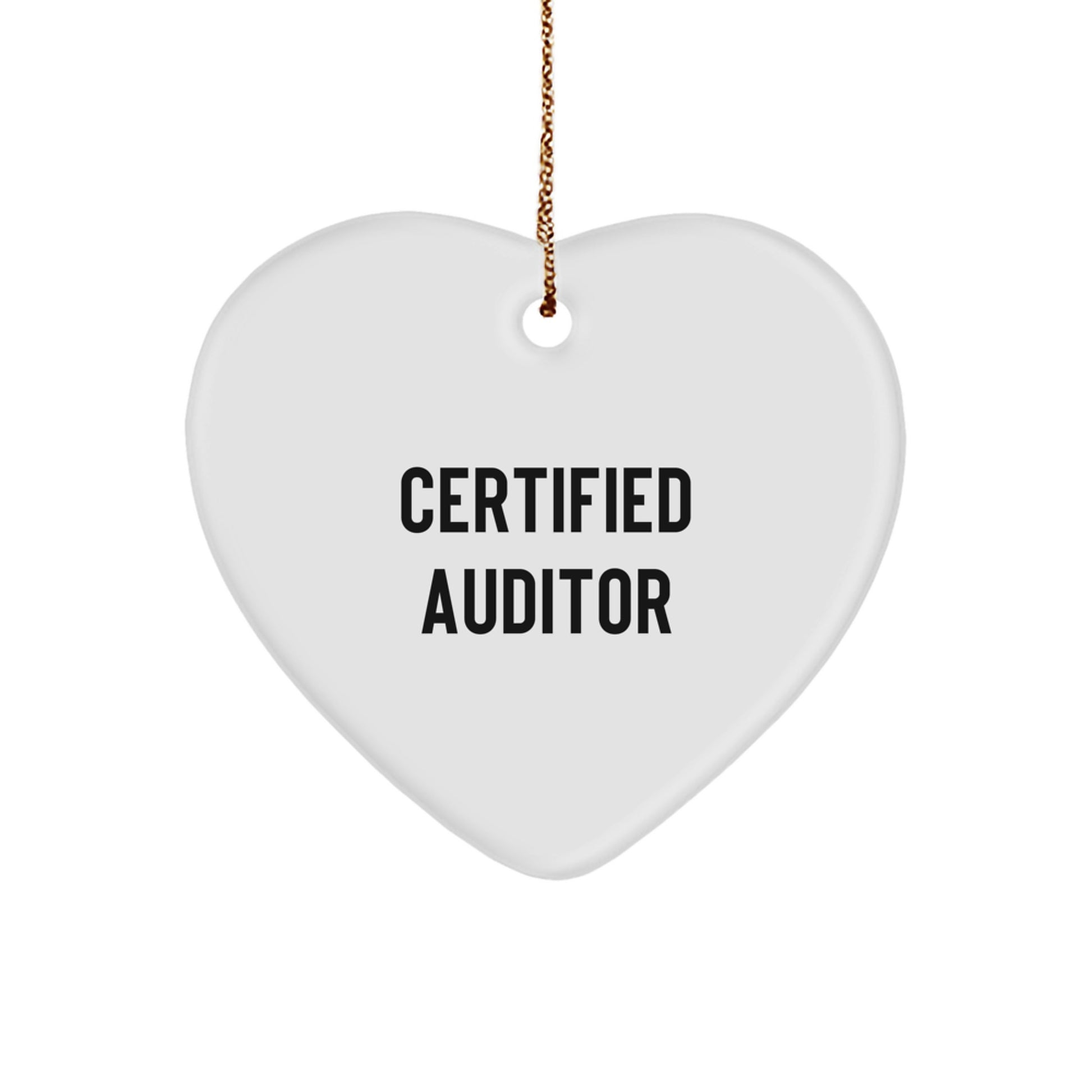 Funny Certified Auditor Heart Ornament Gifts from Friends and Family for Christmas - Image 1