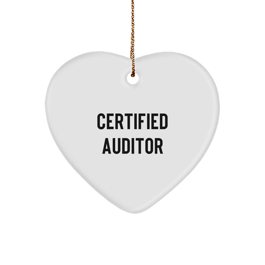 Funny Certified Auditor Heart Ornament Gifts from Friends and Family for Christmas - Image 1