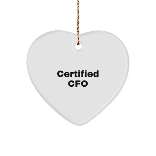 Certified CFO Gifts from Friends for CFO, Heart Ornament with Funny Quote, Christmas Ornament for CFO - Image 1